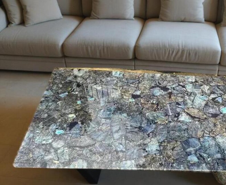Labradorite Gems Stone Table Top for Coffee Table/dining Table, Sofa