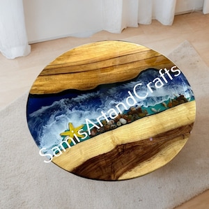 Epoxy Ocean Table, Epoxy Resin Tale, Epoxy Centerpiece Table, Wooden Table, Epoxy Table, Epoxy Coffee Table, Round Dining Table, Home Decor