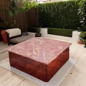 Rose Quartz Coffee Table, Pink Gemstone Tabletop (Legs Not Included)