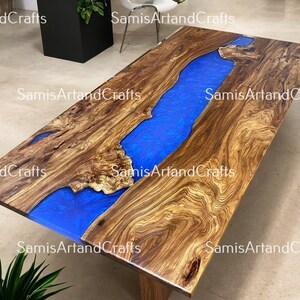 Epoxidharz Fluss Sofa Mitteltisch, Epoxid Esstisch, Walnuss Epoxidharz Tischplatte, Fluss Design Küchen Esstisch