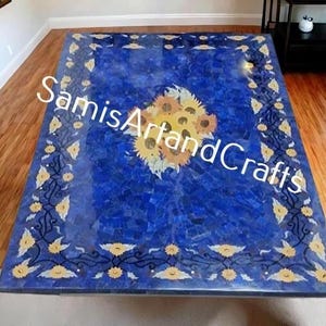 Lapis Lazuli Table, blue  Modern Dining Table Top, Kitchen Countertop Slab, Handmade Sofa Center Table, Personalized Table Top