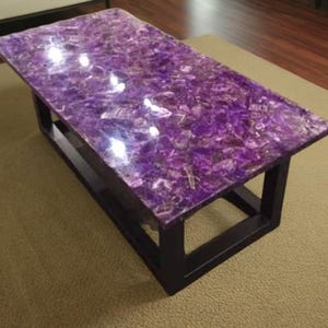 Amethyst Stones Countertop / Dining Table, Purple Amethyst stone Handmade Art Interior Furniture Agate Meeting Table, Agate Countertop