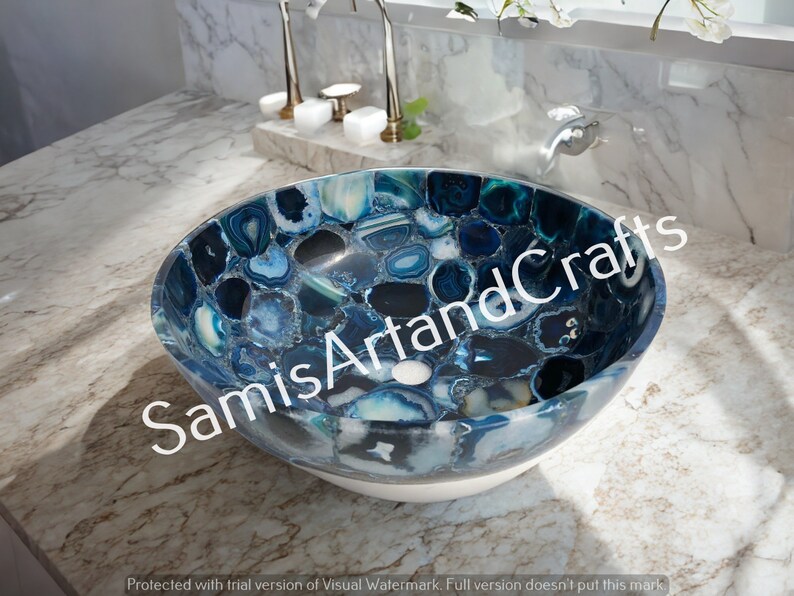 Blue Agate Wash Basin, Kitchen Counter Sinks,