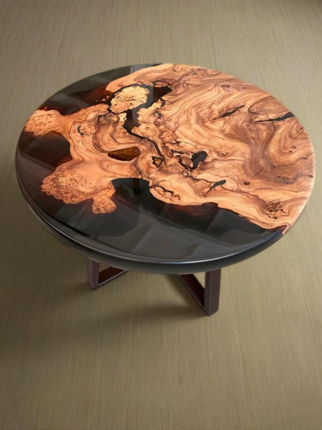 Custom Acacia Wood Epoxy Resin Table, Live Edge Dining Table - Etsy