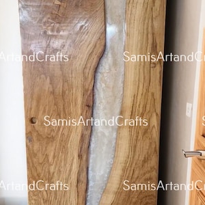Handmade Epoxy Resin River Door | Live Edge Resin Door | Custom Made Epoxy Walnut Wood Hanging Door | Epoxy Resin Sliding Door