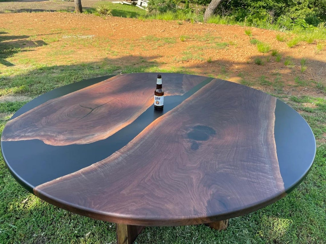 Black Epoxy Table Top Round Coffee Table Top Epoxy Table Etsy