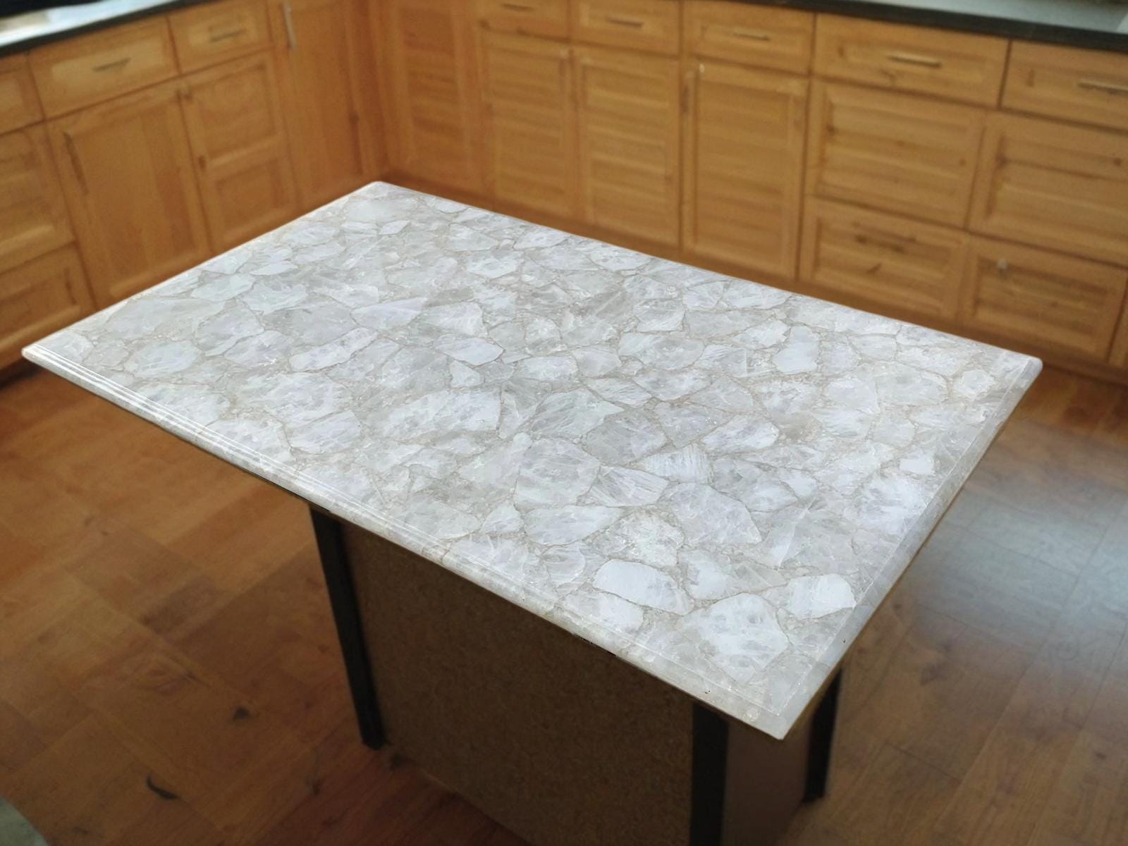 Natural White Quartz Kitchen Countertops, Quartz Office Conference Room Meeting Table Top, Marble Kitchen & Bar Countertops, Quartz Tables