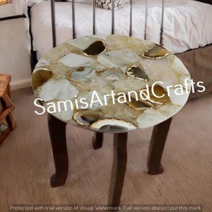 Mesa auxiliar de ágata, mesa de piedra de ágata, tablero de mesa auxiliar de ágata, tablero de mesa consola de ágata, mesa de decoración de patio de ágata, mesa auxiliar de oficina y decoración del hogar.