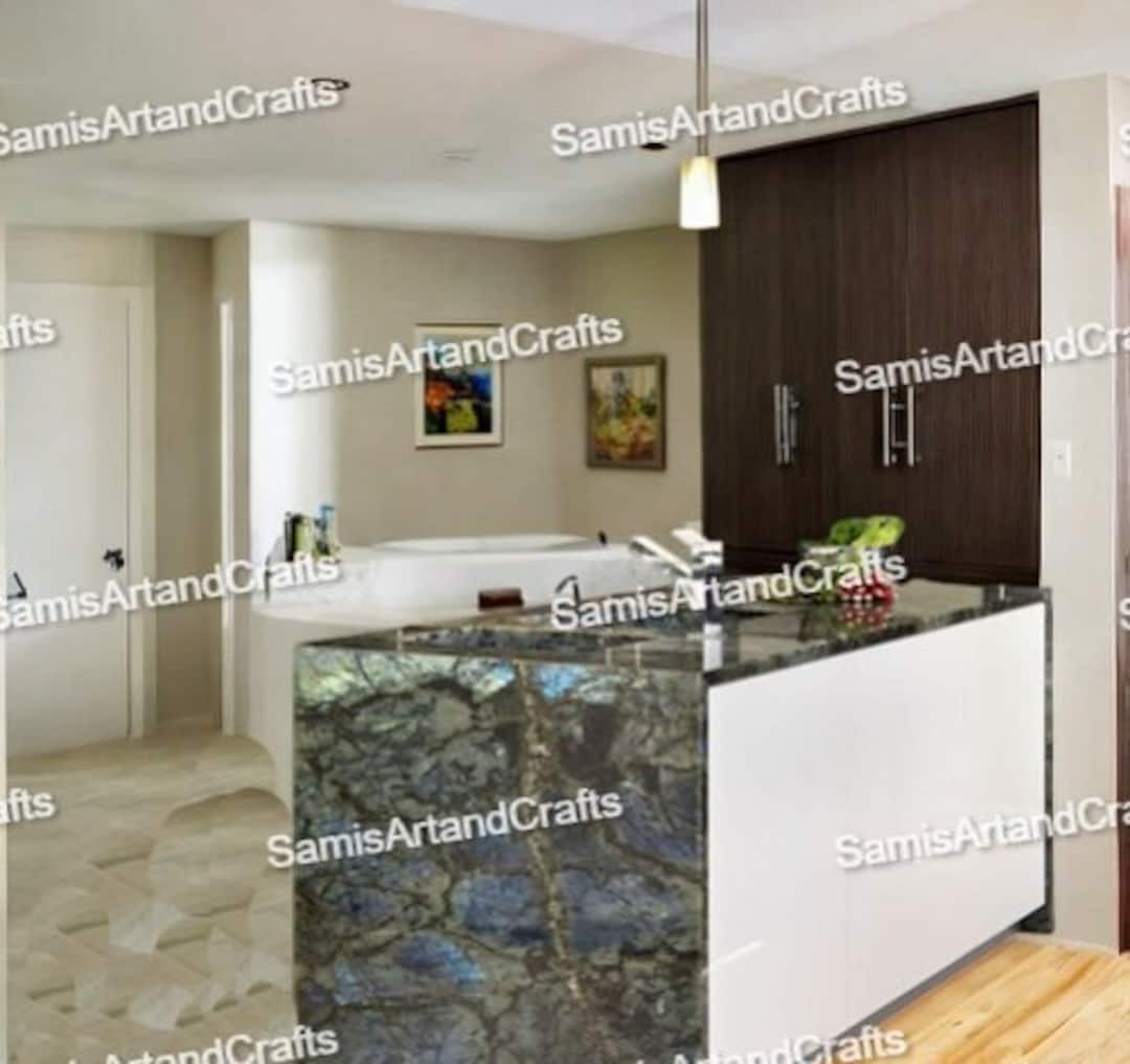 Labradorite Kitchen Counter Slab, Modern Dining Room Table, Labradorite