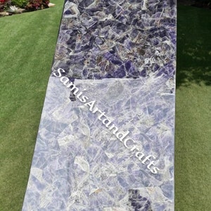 Purple Amethyst Stone Counter Top, Amethyst Kitchen Countertop, Handmade Furniture, Office Meeting Table, Housewarming Gift
