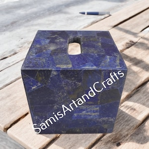 Handmade Lapis Lazuli Tissue Box , Bathroom & Table, Accessories in Marble Stone Tissue Box for Hotel and Restaurant, Decor Accessories