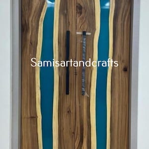 Epoxy Wooden Hand Carved Door, Epoxy Live Edge Luxury Wooden Door, Epoxy Resin River Barn Door ,Handmade Door Hanging Door