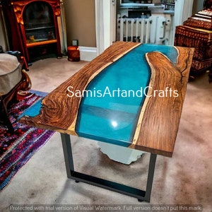 Blue Ocean Epoxy Table, Resin Coffee Table , Epoxy Resin Table, Ocean art Table , Living Room Furniture, Coffee table