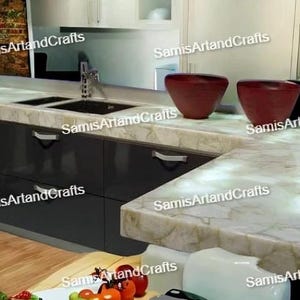 Kitchen & Dining Countertop, Handmade Bar Counter Top, White Quartz  Bar Countertop, Luxury Furniture For Farmhouse Decor