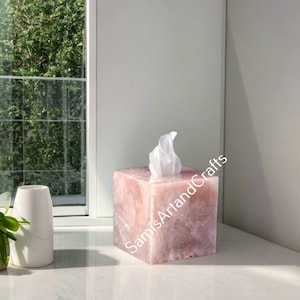Quartz Crystal Stone Tissue Box Covers, Natural Marble Tissue Boxes, Available in different colors