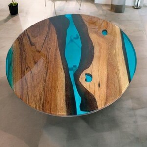 Personalized Clear Blue Resin Epoxy Table, Dining Room Table, Resin Table, Epoxy Resin Table, Custom Live Edge Table, Unique Table