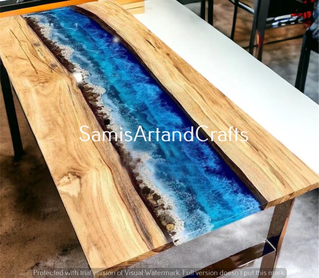 Blue Ocean Epoxy Table, Resin Coffee Table , Epoxy Resin Table, Ocean ...