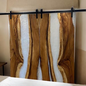 Double Sided Door/ Epoxy Live Edge Luxury Wooden Door, Epoxy Wooden Hand Carved Door, Epoxy Resin River Barn Door,Handmade Door Hanging Door