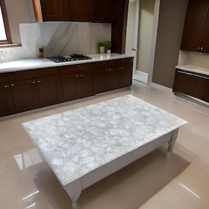 White Quartz Stone Dining Table for Sale – Elegant Durable Center Table for Home & Office Decor Furniture