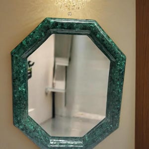 Natural Malachite Rectangular Wall Mirror / Bathroom Mirror / Living Room Mirror (Customisable)