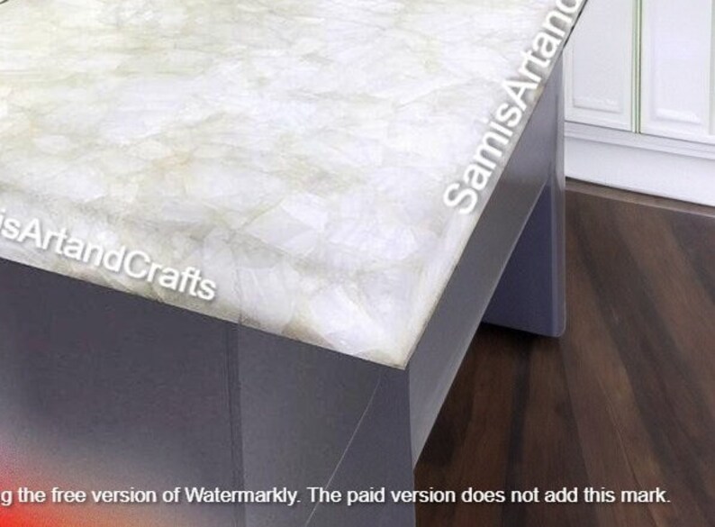 White Quartz Luxury Kitchen Island Quartz Dining Table Top Etsy