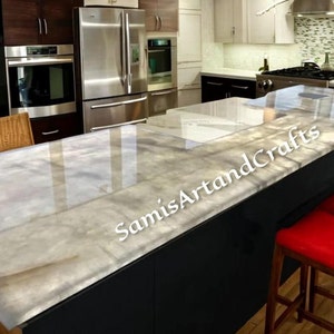 White Quartz Kitchen Countertops, Quartz Bar Countertops, Luxury Dining Table Top, White Quartz Office Meeting Table