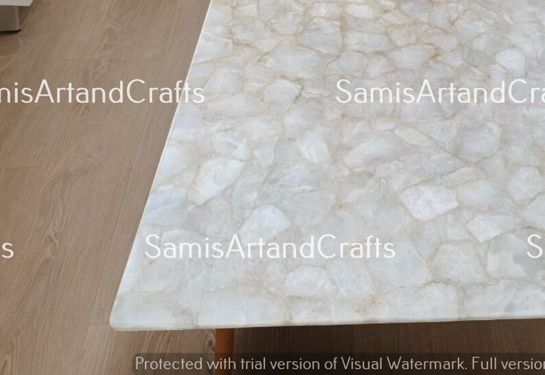 White Quartz Dining Table Top, White Quartz Center Table Top, Natural