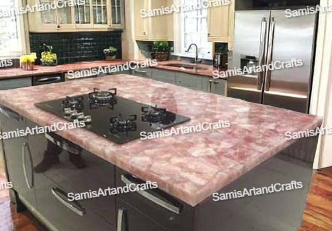 Luxury Rose Quartz Kitchen Countertops, Quartz Stone Office Meeting