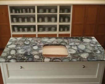 Agate Stone Table Top, Quartz Kitchen Countertop Slab