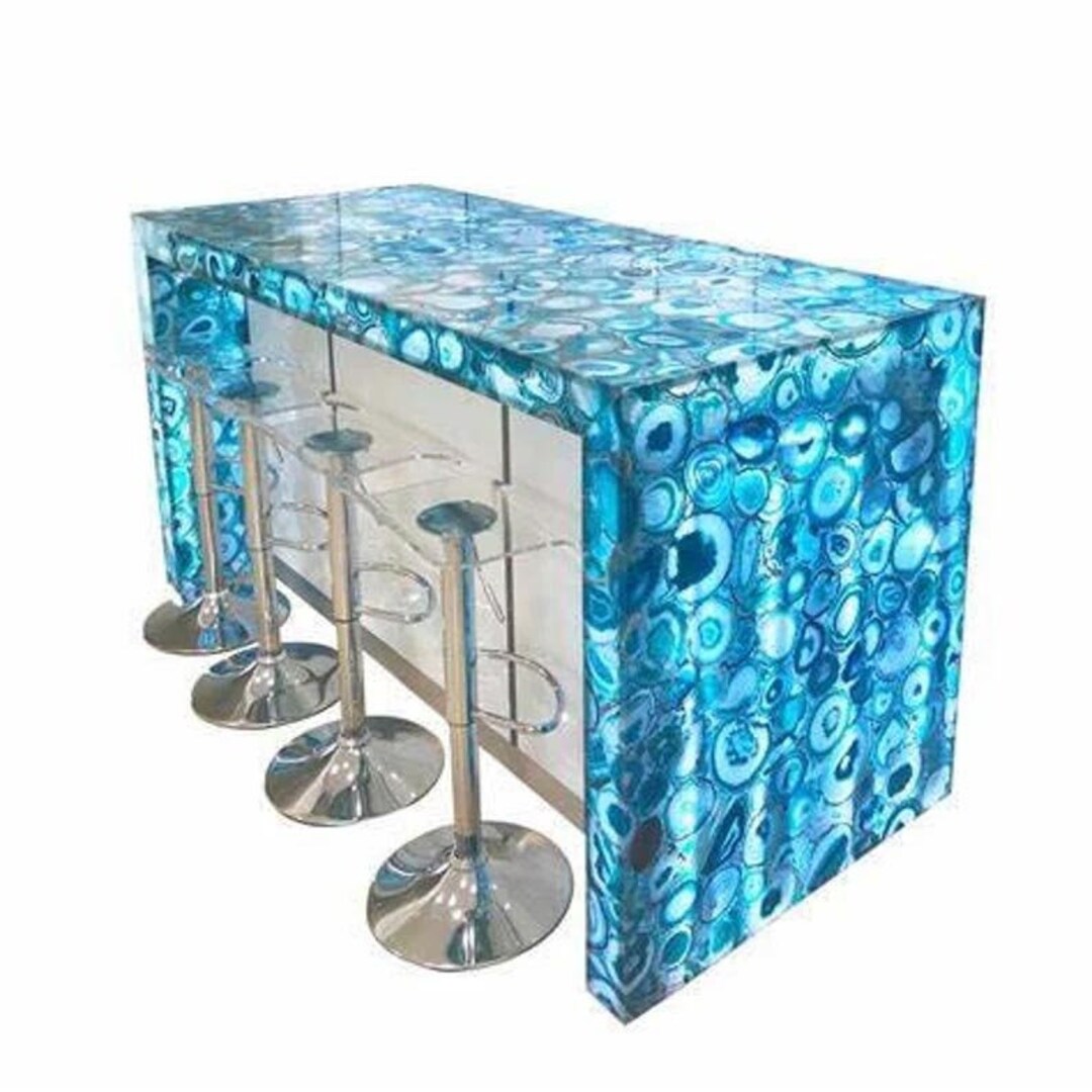Blue Agate Bar Counter Top Kitchen & Bar Countertops Slab Etsy