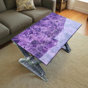 Amethyst Stone Coffee Table Top | Dining Table Top | Kitchen Table Top (Customisable)
