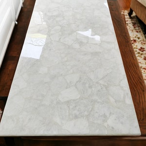 White Quartz Table, Quartz Countertop, Agate Table, Stone Coffee Table, Living Room Center Table, Kitchen & Vanity Countertop, Home Decor