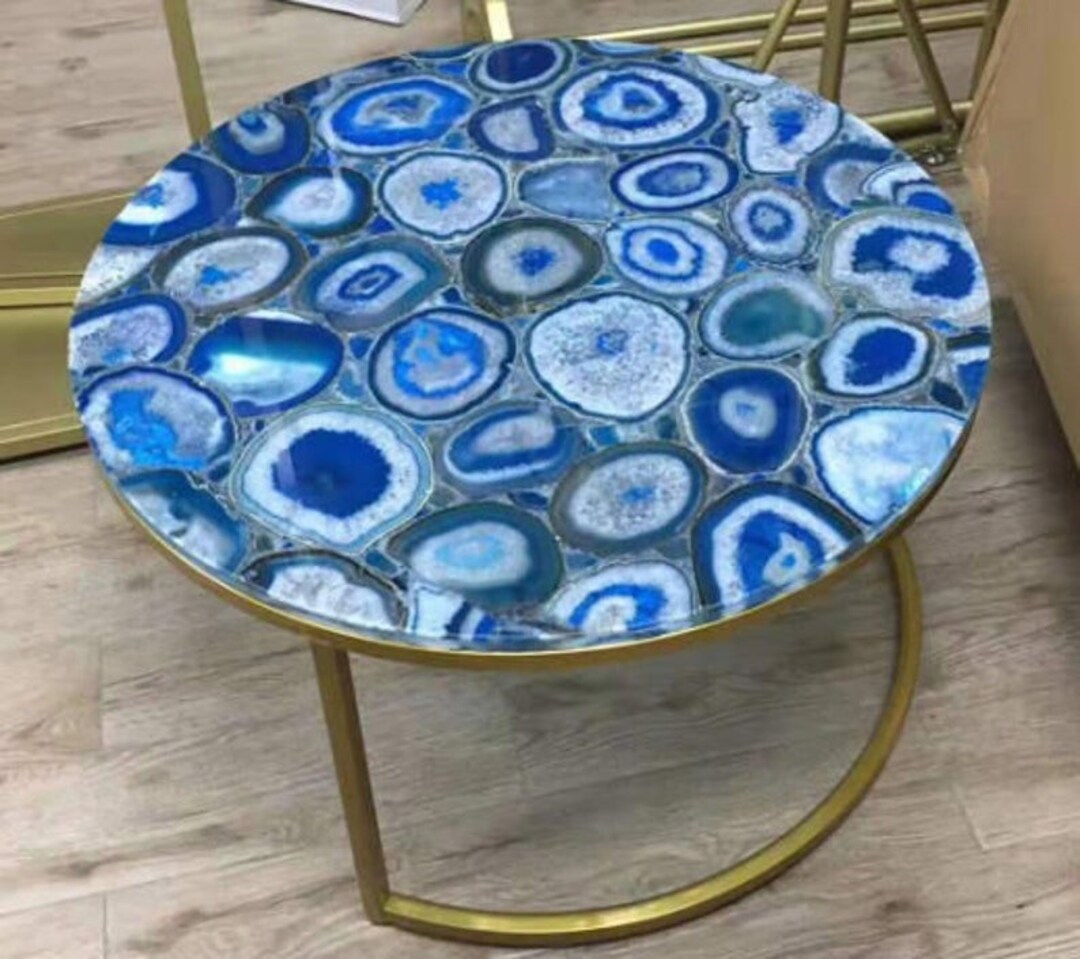 Blue Agate Table Agate Center Table Agate Dining Table Etsy