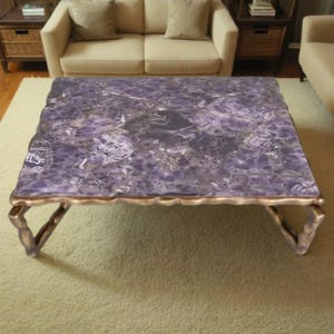 Amethyst Stones Countertop / Dining Table, Purple Amethyst stone Handmade Art Interior Furniture Agate Meeting Table, Agate Countertop