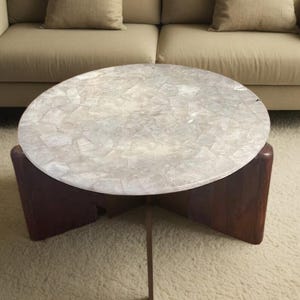 Round White Quartz Table Top | Dining Table Top | Coffee Table Top (Customisable)