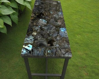 Natural Labradorite Table Top | Agate Kitchen Counter Slab