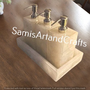 Natural crystals soap dispensers wih tray, raw crystal soap pump set 3, quartz soap dispensers,Luxury crystal bathroom accessories,gifts