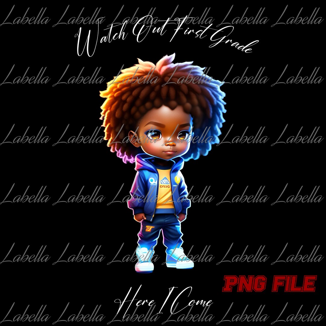 Black Boy Magic First Grade Clipart PNG Melanin Black Boy Etsy