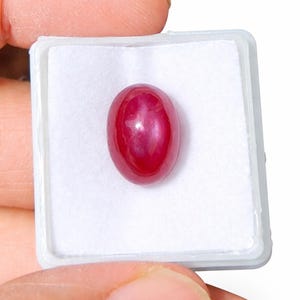Star Ruby 7.50 Ct Oval Cabochon Natural Red Corundum Loose Gemstone Certified
