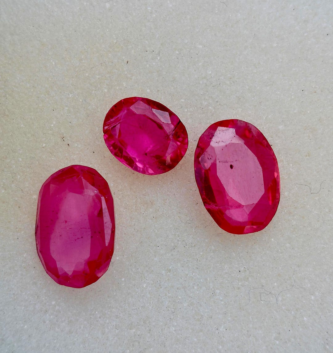 Bright Pink Imitation Ruby Gemstones | Oval Cut Loose Stones for ...