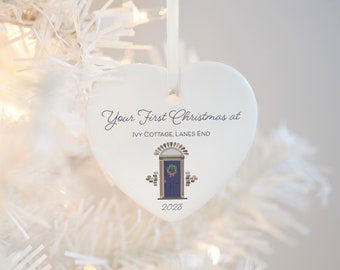 New Home First Christmas Decoration | Custom Address Christmas Bauble Ornament