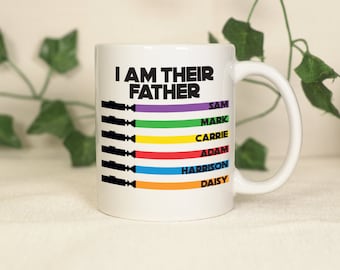 I Am Your Father / I Am Their Father Mug | Custom Light Saber Personalised Gift for Dad Father Daddy Mug Present