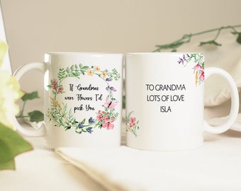 Grandma 'If Grandmas Were Flowers' Mug Gift | Gift for Grandma Gran Granny | Personalised Mug