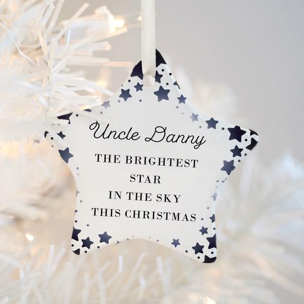 Memorial Christmas Ornament | Loved One Remembrance 'The Brightest Star' Personalised Christmas Tree Decoration