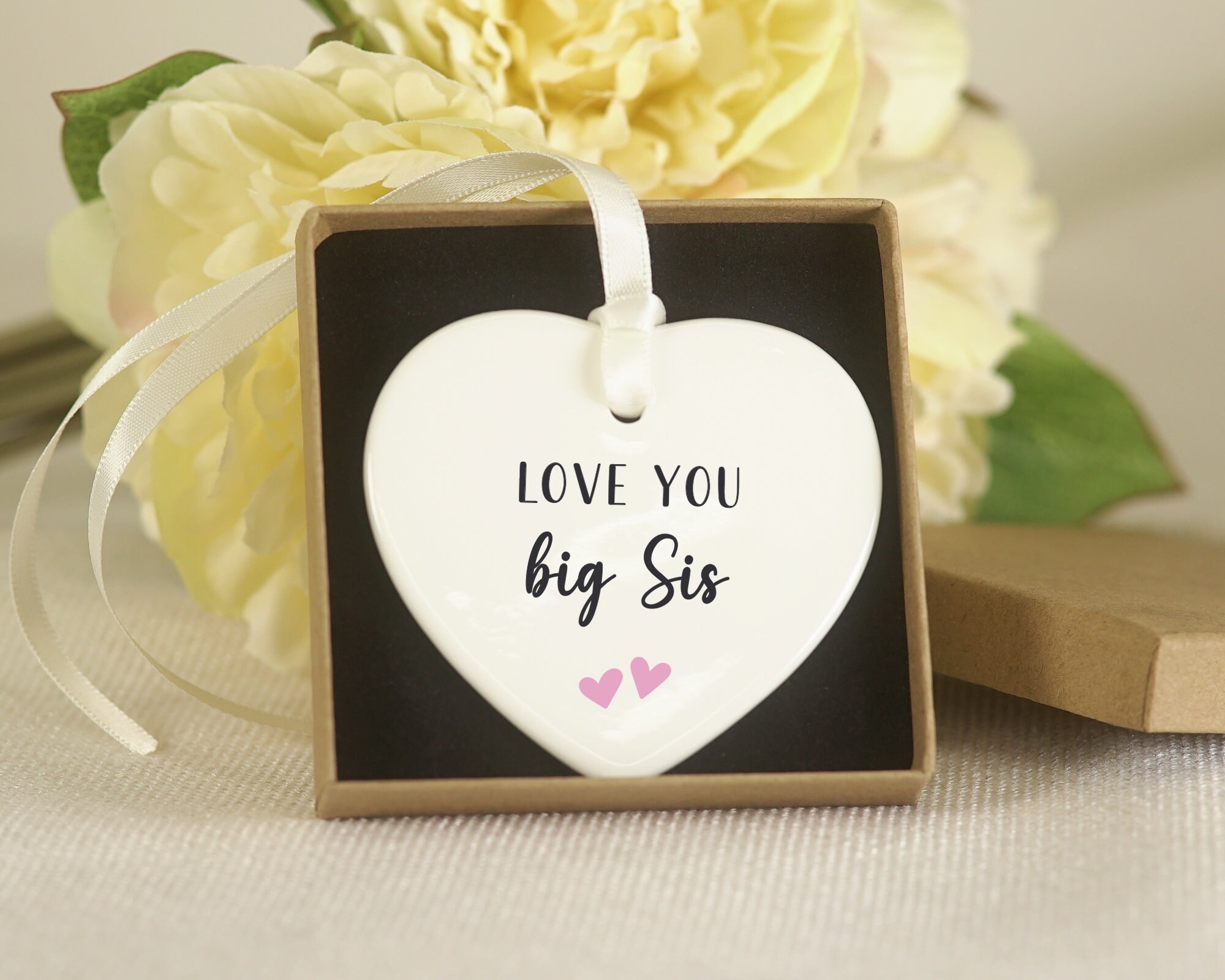 Love You Sis Gift Gift for Sister Big Sister Little Sister Love Message  Ceramic Heart Gift Box Included - Etsy