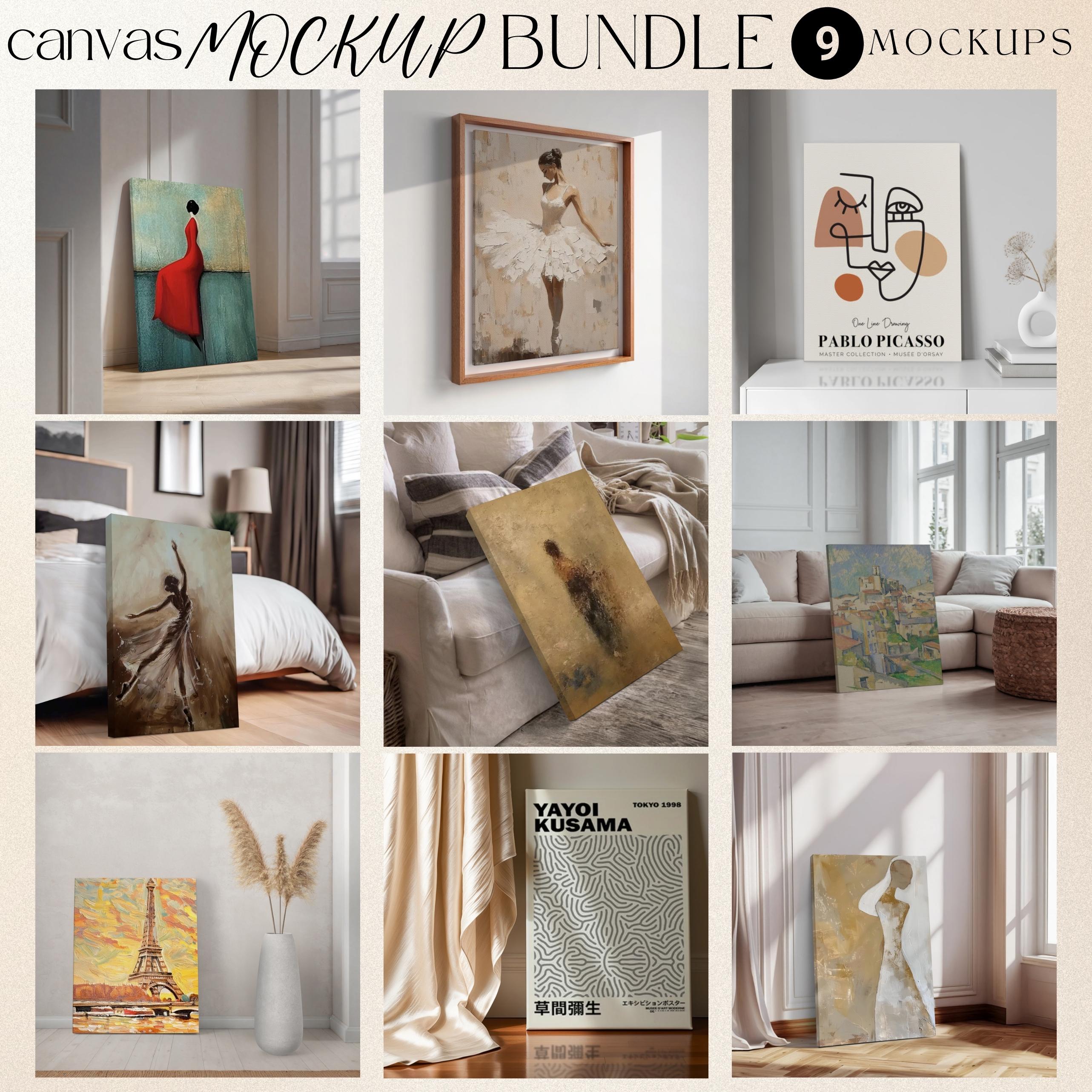 9 Canvas Mockups I Portrait Canvas Mockup I Mockup Bundle I 2x3 Canvas Mockup I 5x7 Canvas Mockup I 4x5 Canvas Mockup I PSD JPG Mockup