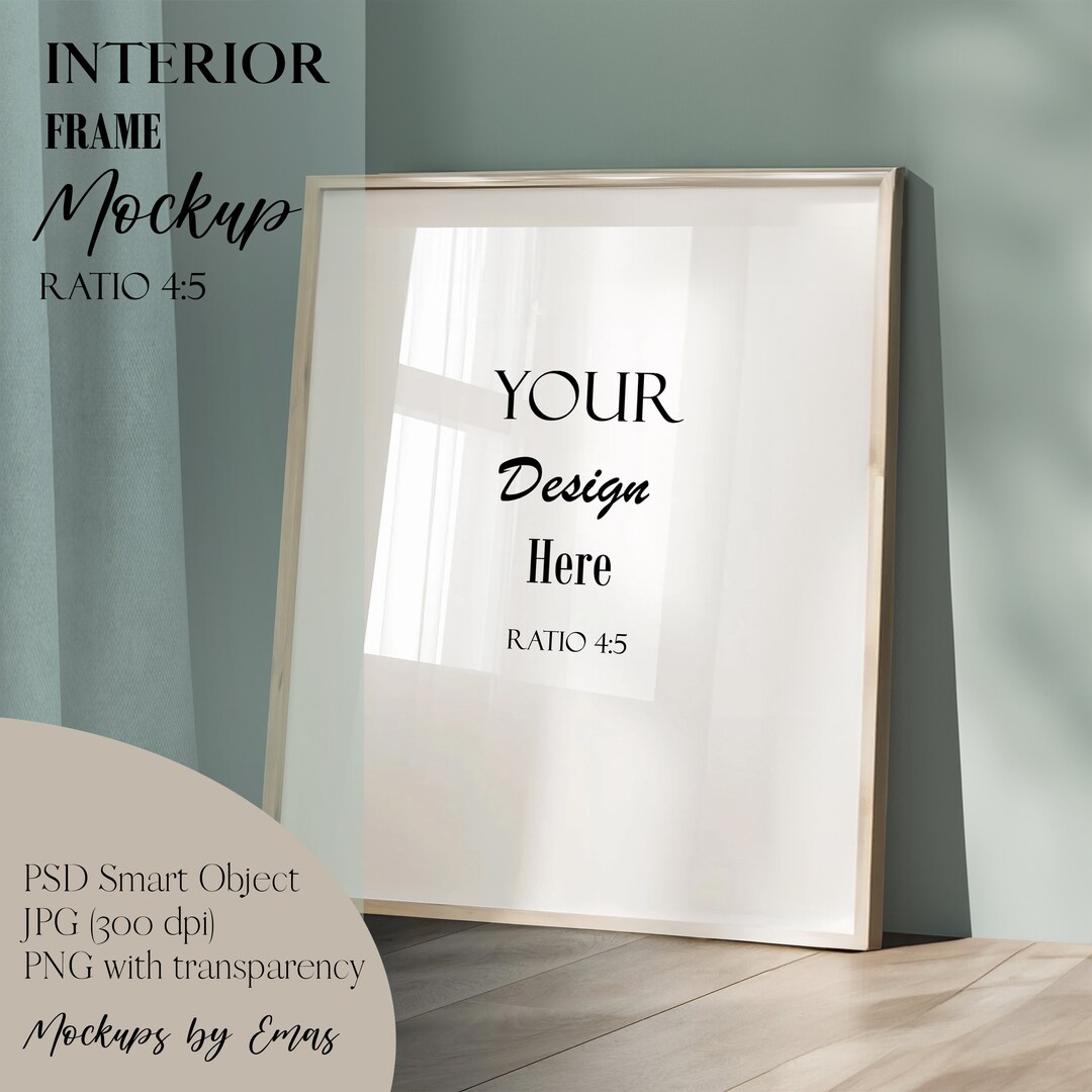 Interior Frame Mockup 4X5 Ratio Mockup Close-up Wall Art - Etsy