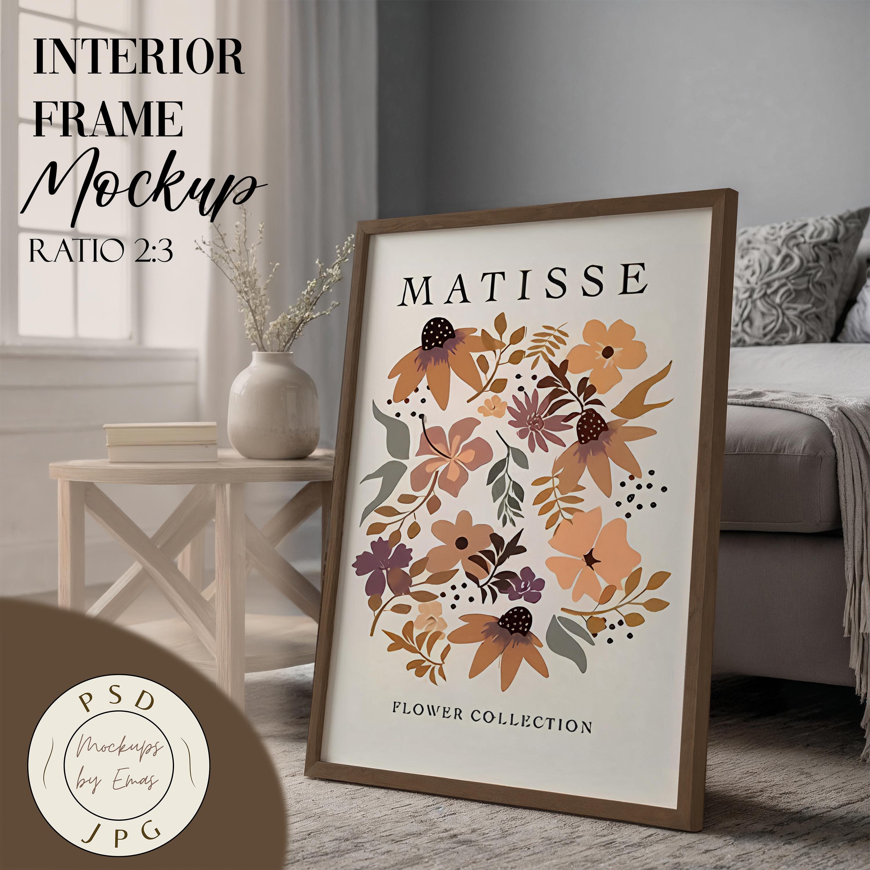 2x3 Bedroom Frame Mockup I Portrait Frame Mockup I Wooden Frame Mockup I Minimalist Interior Mockup I Wall Art Display I JPG Smart Object