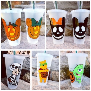 Disney Inspired Halloween Starbucks Cups | 24oz | Reusable | Mickey & Minnie | Winnie The Pooh | Mike Wazowski | Personalized Starbucks Cup