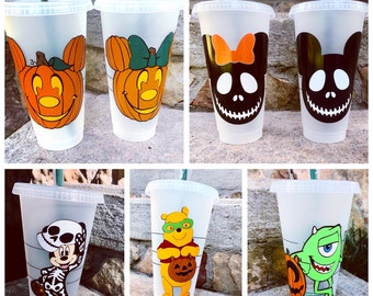 Disney Inspired Halloween Starbucks Cups | 24oz | Reusable | Mickey & Minnie | Winnie The Pooh | Mike Wazowski | Personalized Starbucks Cup